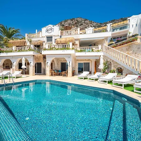 Scenic Hillside With Pool Terrace Villa Kalkan