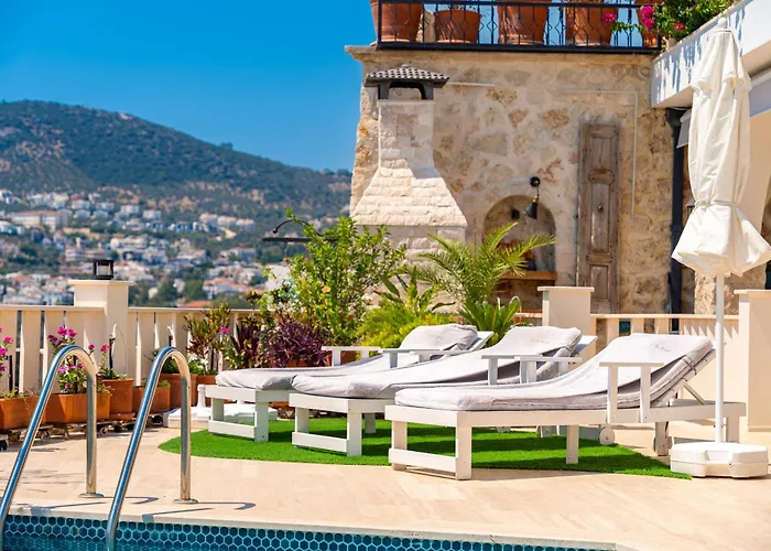 Scenic Hillside With Pool Terrace Villa Kalkan