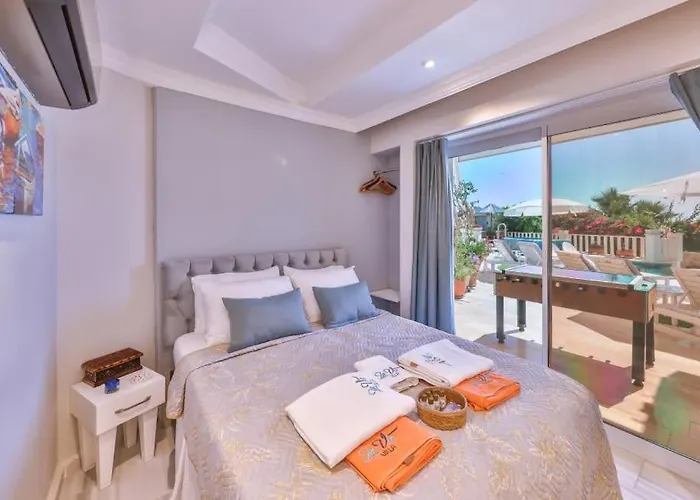 Scenic Hillside With Pool Terrace Villa Kalkan