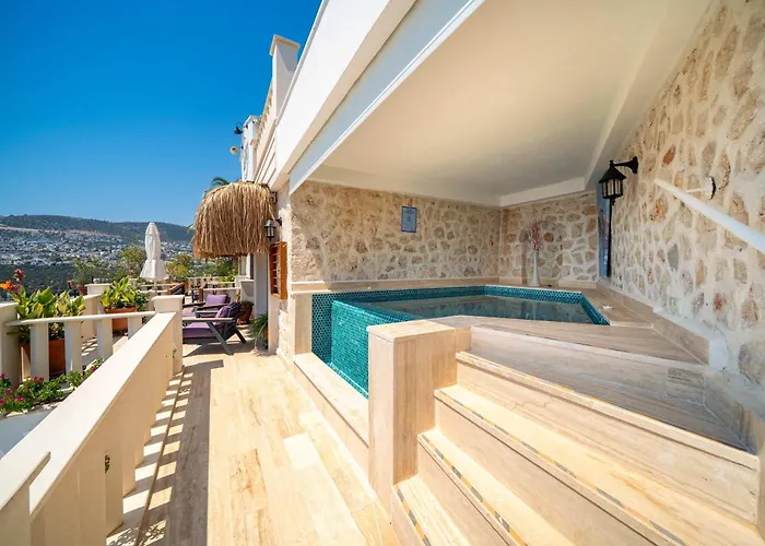 Scenic Hillside With Pool Terrace Kalkan