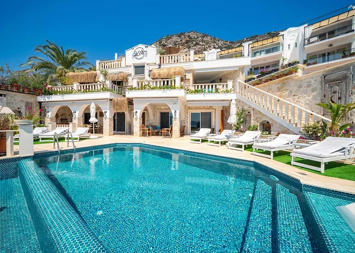 Scenic Hillside With Pool Terrace Villa Kalkan